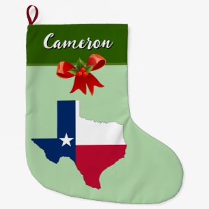 Christmas State of Texas Flag Large Christmas Stocking