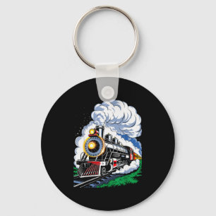 Christmas Steam Engine Train Vintage Conductor Men Key Ring