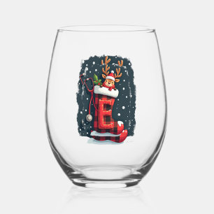 Christmas  stemless wine glass