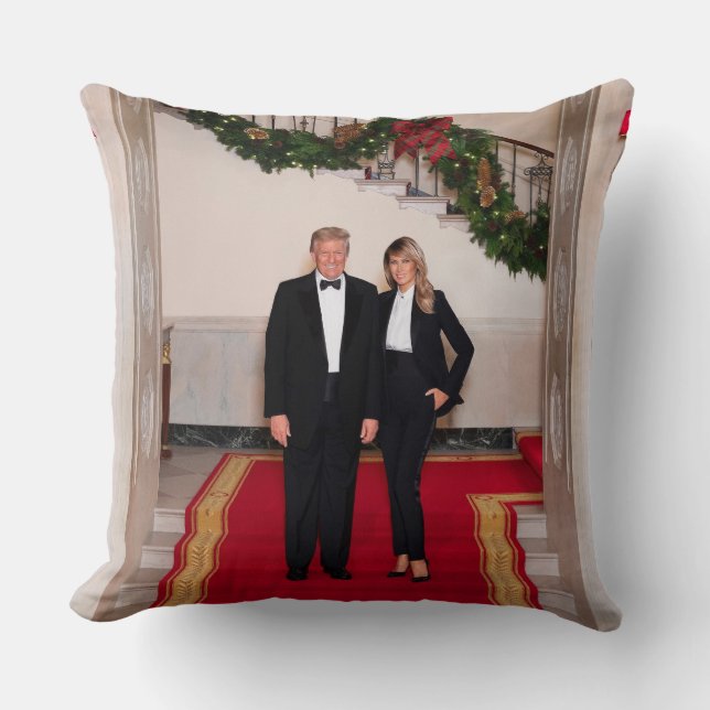 Christmas steps President Donald Trump & Melania Cushion (Front)