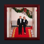 Christmas steps President Donald Trump & Melania Gift Box<br><div class="desc">White House Christmas, Donald J. Trump the 45th President of the United States. Donald John Trump was born in Queens, New York, on June 14, 1946. His father, Fred Trump was a successful real estate developer. Trump was educated at the New York Military Academy and the Wharton School of Finance...</div>