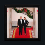 Christmas steps President Donald Trump & Melania Gift Box<br><div class="desc">White House Christmas, Donald J. Trump the 45th President of the United States. Donald John Trump was born in Queens, New York, on June 14, 1946. His father, Fred Trump was a successful real estate developer. Trump was educated at the New York Military Academy and the Wharton School of Finance...</div>