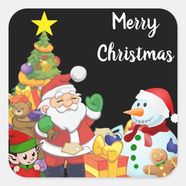 Merry Christmas Stickers | Zazzle NZ
