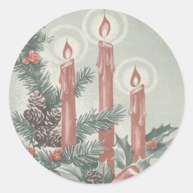 CHRISTMAS STICKER - ADVENT WREATHE AND CANDLES (Front)