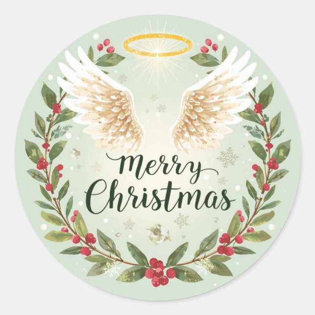 Christmas Sticker Art Print Merry Christmas  (Front)