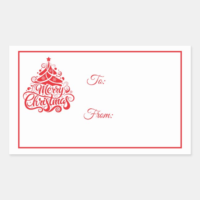 Christmas Sticker Gift Tags (Front)