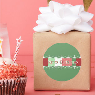 Christmas Sticker Shown GREEN But You Choose Colou