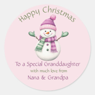 Christmas Sticker to Granddaughter