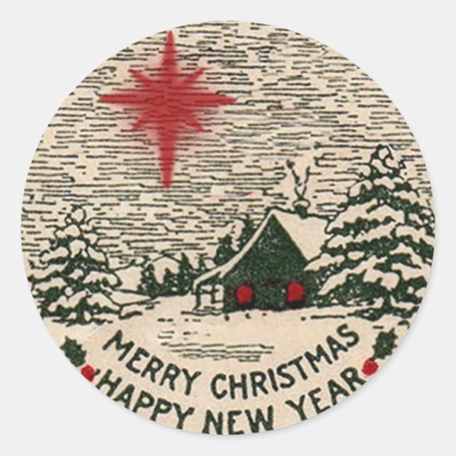 Christmas Sticker, Vintage 1911 Christmas Seal (Front)