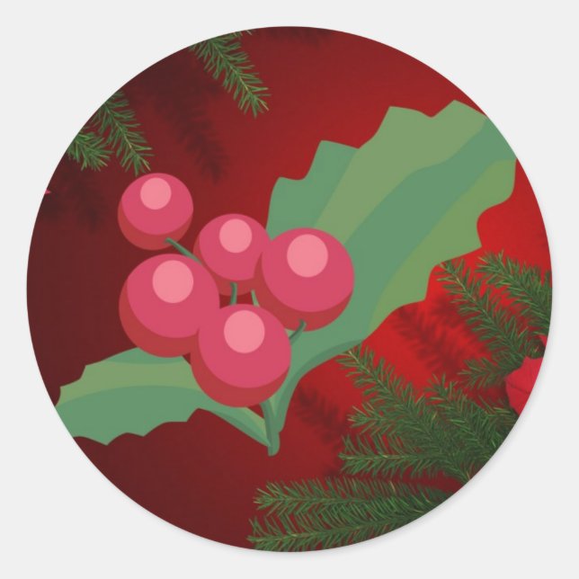 christmas sticker, your own text classic round sticker (Front)