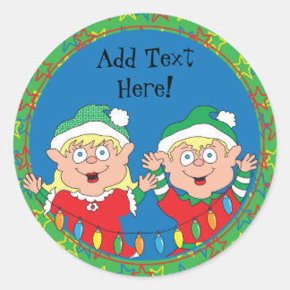 Christmas Stickers Elves. Personalise