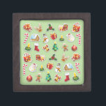 Christmas Stickers Festive Pattern Gift Box<br><div class="desc">Cute Chritsmas stickers Symbols,  like santa,  snowman,  candles,  christmas tree,  sugar cane,  reindeer,  and others,  originally created on vector graphic art technique and then assembled to compose a cute and festive christmas holidays pattern. Copyright BluedarkArt.</div>