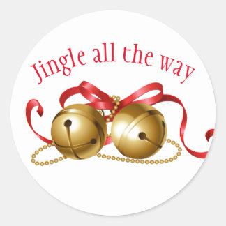 Christmas Stickers-Jingle Bells Classic Round Sticker