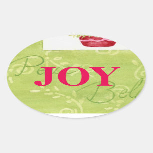 Christmas Stickers Joy Bold and Beautiful  Oval