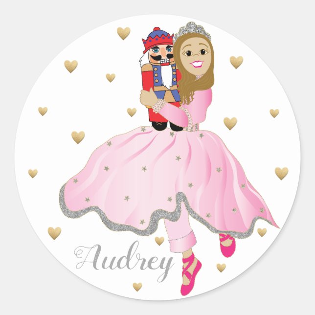 Christmas Stickers Nutcracker Lt Brwn Hair Ballet (Front)