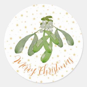 Christmas Stickers Original Watercolor Mistletoe