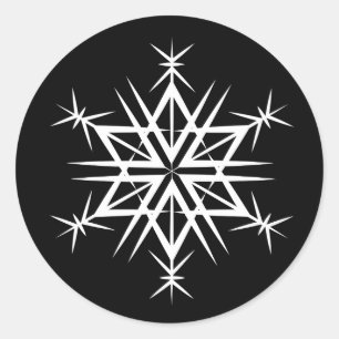 Christmas Stickers-Snowflake Classic Round Sticker