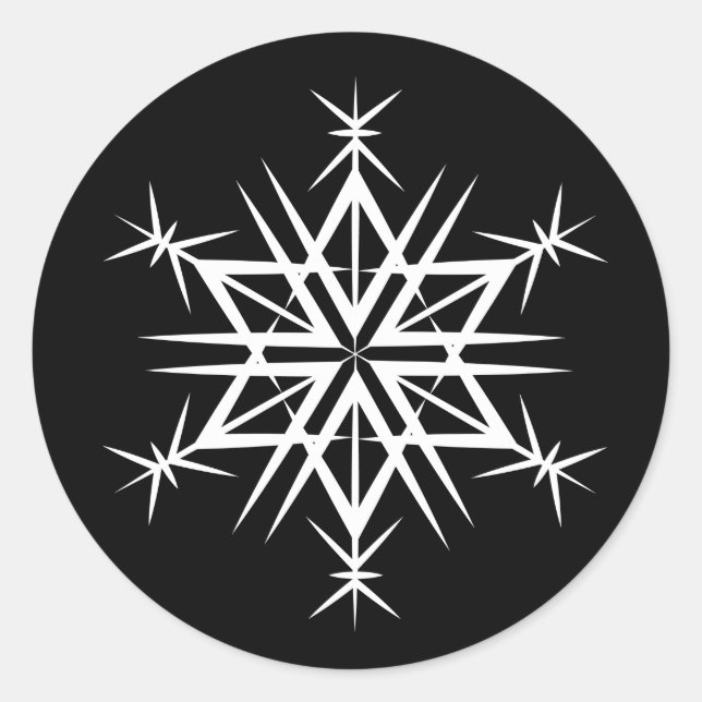 Christmas Stickers-Snowflake Classic Round Sticker (Front)