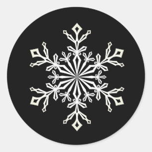 Christmas Stickers-Snowflake Classic Round Sticker