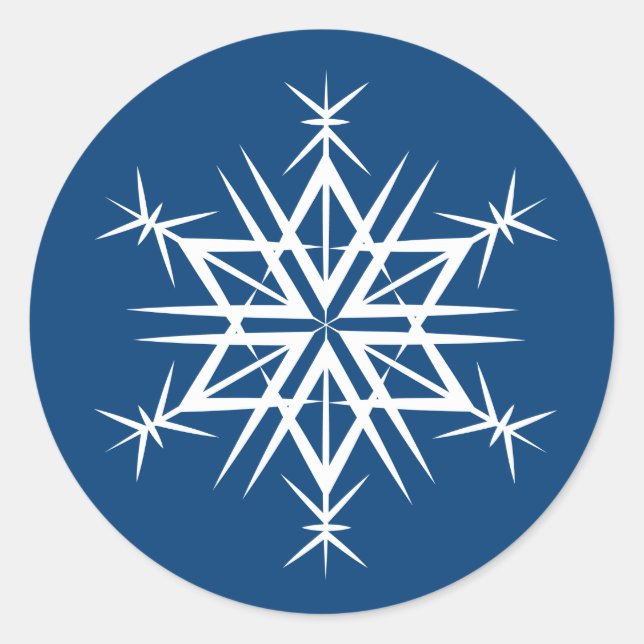 Christmas Stickers-Snowflake Classic Round Sticker (Front)