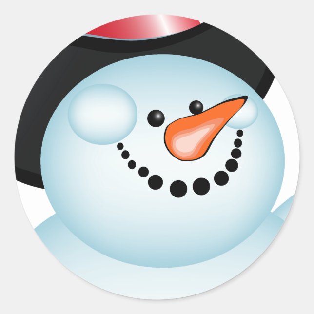 Christmas Stickers/Snowman Classic Round Sticker (Front)