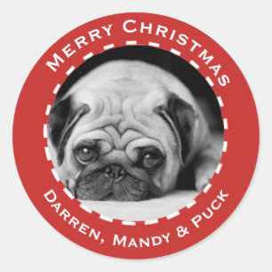 Christmas stickers with photo and your names