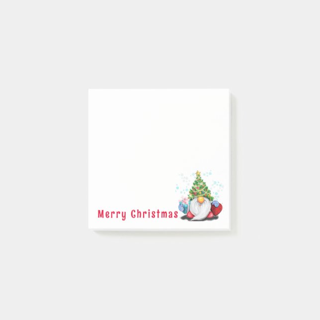 Christmas Sticky Notes Gnome with Christmas Tree (Front)