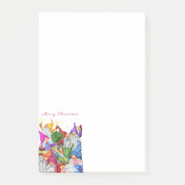 Christmas Sticky Notes with Happy Gnomes Party (Front)