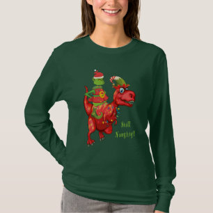Christmas "Still Naughty" Elf, T-Rex Dinosaur T-Shirt