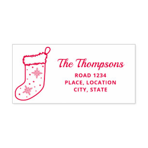 Christmas Stocking And Custom Name With Address Self-inking Stamp