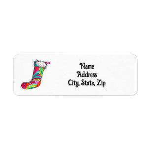 Christmas Stocking Boho Cute Pink Holiday Address