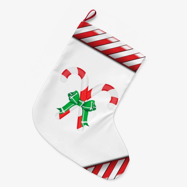 Christmas Stocking/Candy cane Large Christmas Stocking (Front (Hanging))