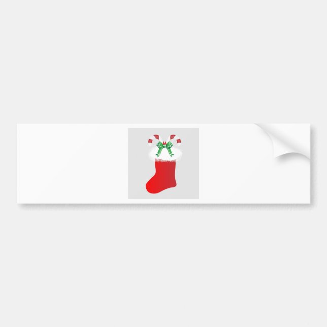 Christmas Stocking Candy Cane Peace Destiny Bumper Sticker (Front)