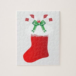 Christmas Stocking Candy Cane Peace Destiny Jigsaw Puzzle