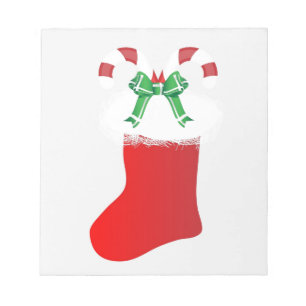 Christmas Stocking Candy Cane Peace Destiny Notepad