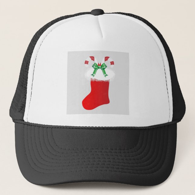 Christmas Stocking Candy Cane Peace Destiny Trucker Hat (Front)