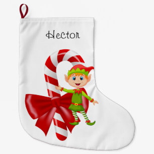 Christmas Stocking, Christmas Elf Large Christmas Stocking