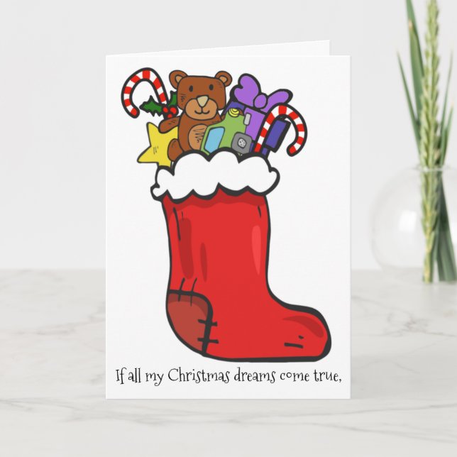 Christmas Stocking Custom Folded Holiday Card (Front)