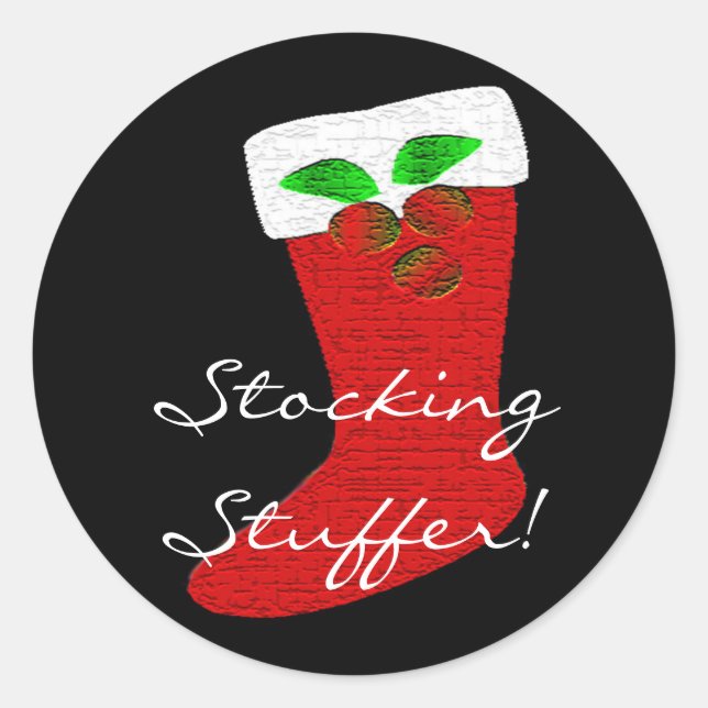 Christmas Stocking Customisable Classic Round Sticker (Front)