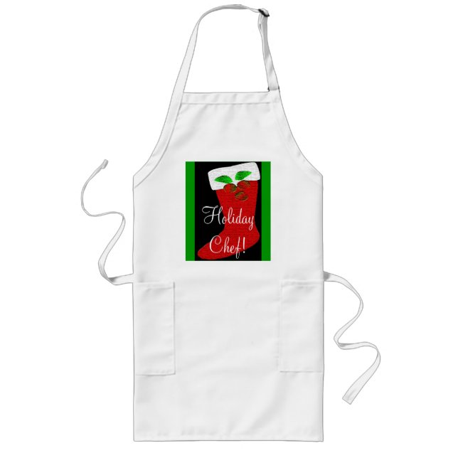 Christmas Stocking Customisable Long Apron (Front)