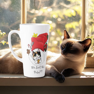 Christmas Stocking Cute Calico Kitten Latte Mug