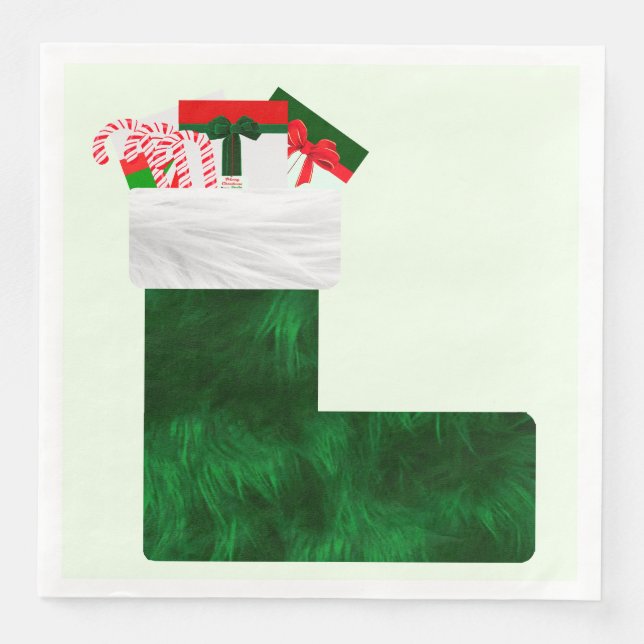 Christmas Stocking Dinner Napkins (Front)