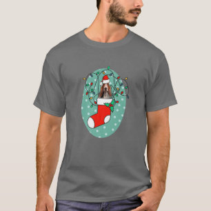 Christmas Stocking Dog Bassett Hound T-Shirt