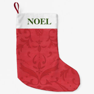 Christmas Stocking Elegant Red Damask