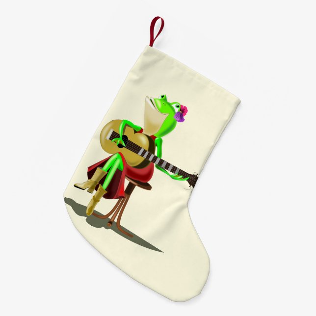 Christmas Stocking Frog with Guitar - Fun (Front (Hanging))