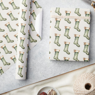 Christmas Stocking Gift Wrapping Wrapping Paper