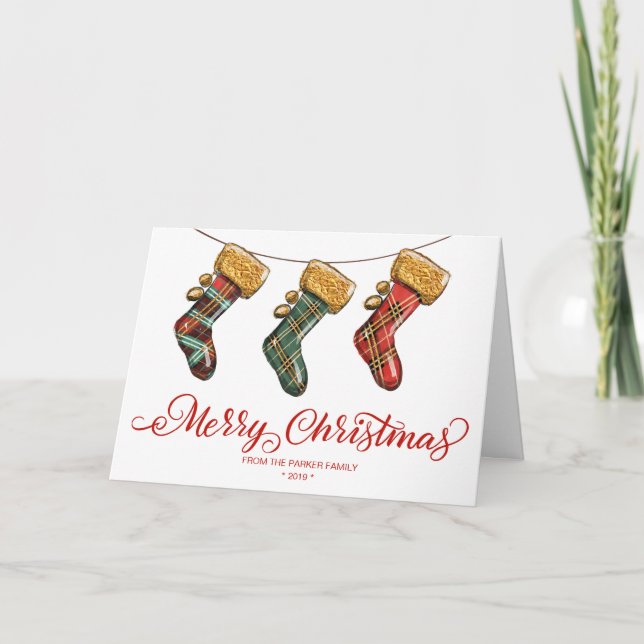 Christmas Stocking Greeting Folded Card (Front)