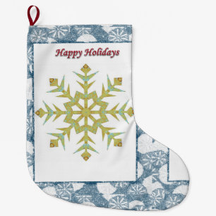 Christmas Stocking, Happy Holidays Large Christmas Stocking