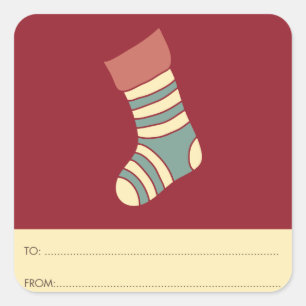 Christmas Stocking - Holiday Gift Label