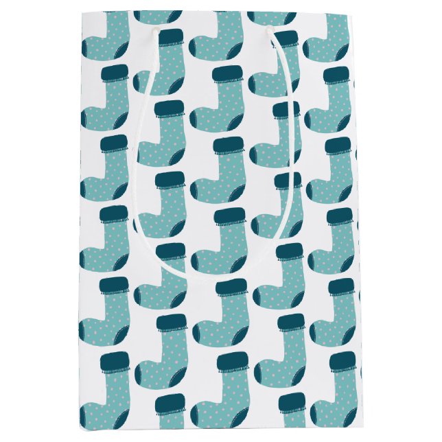 Christmas Stocking Holiday Medium Gift Bag (Front)